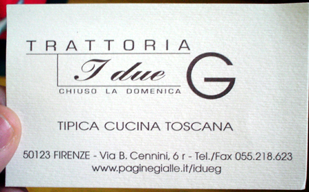 funny business cards. Florence i due G usiness card