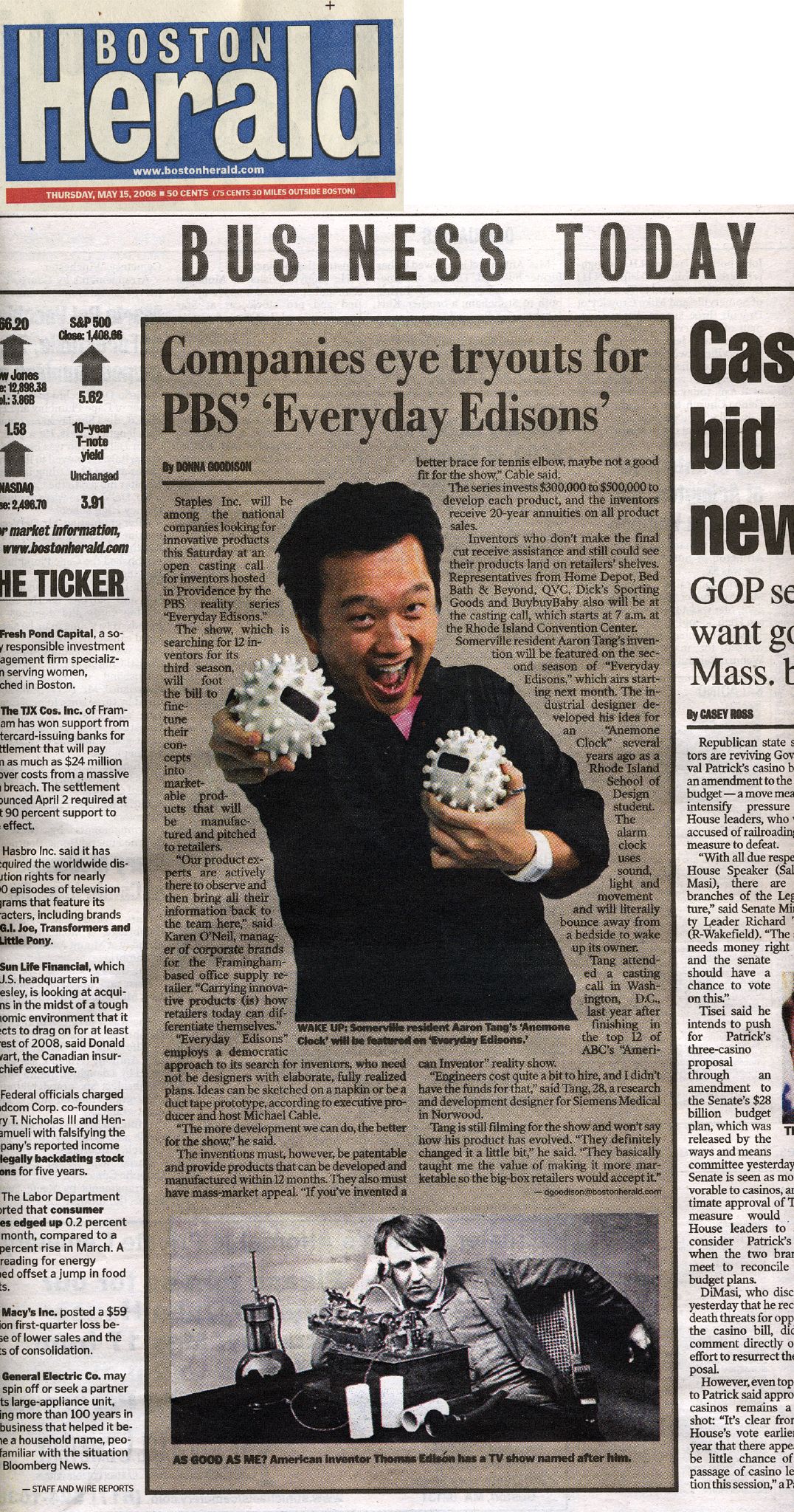 Boston Herald aaron tang everyday edisons pbs tv show