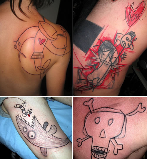 It's about time crayon like children scribbles made it into the tattoo world 